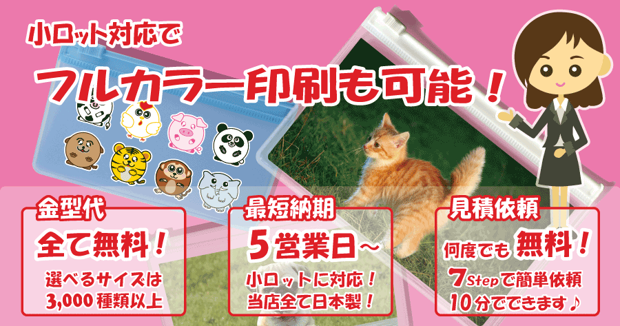 オンデマンド印刷でフルカラーや多色プリントの塩ビケース!